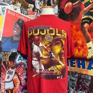 Vintage Y2K St. Louis Cardinals Albert Pujols CSA MLB Baseball Coin Tee Sz Large
